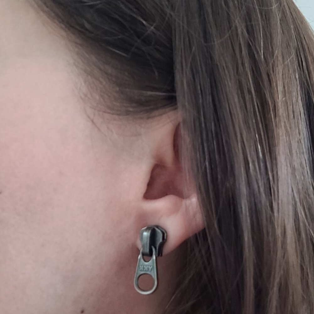 YKK Zipper Slider Earrings